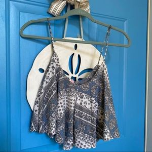 elephant pattern crop top tank top